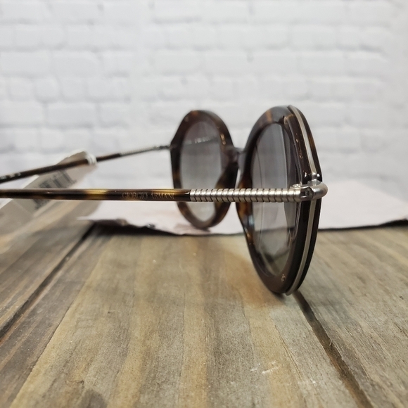 Giorgio Armani 48mm Round Sunglasses Havana NWT - Picture 7 of 12
